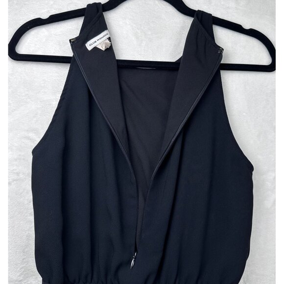 Club Monaco Black Belted Sleeveless Halter Mini Romper Sz 4 Flowy Tailored Soft - Picture 8 of 16